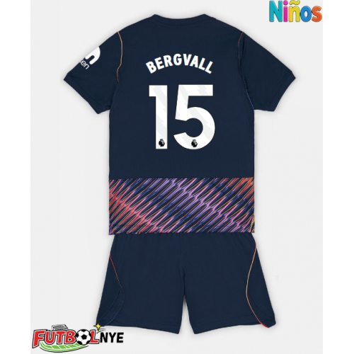 Camiseta Tottenham Hotspur Lucas Bergvall #15 Visitante Equipación para niños 2026-27 manga corta (+ pantalones cortos)